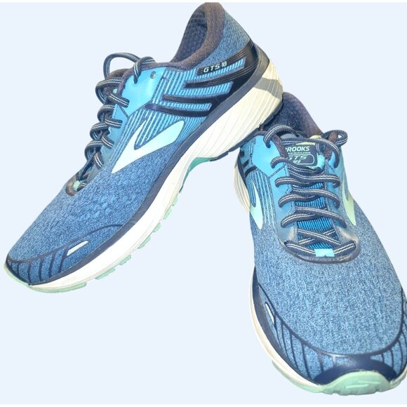 Brooks GTS 18 Blue Cushion Running Shoes Size 10 Lightweight Durable Design - Picture 4 of 9